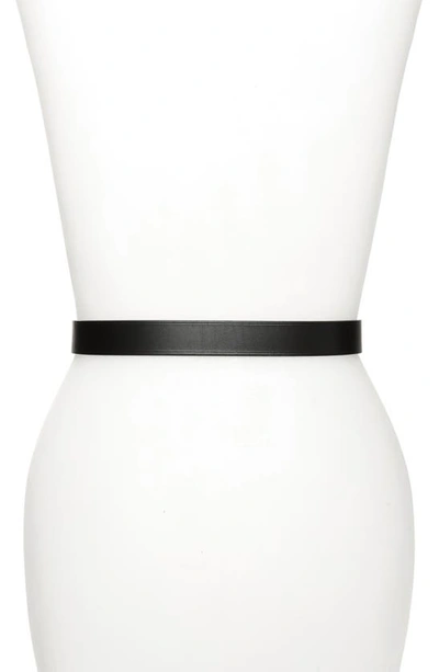 Shop Balenciaga Interlocking B Logo Buckle Leather Belt In Black