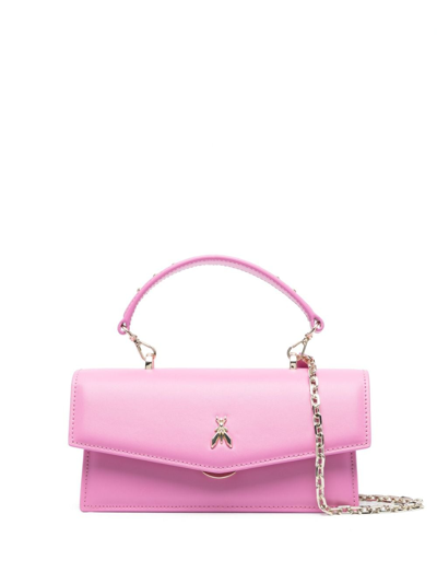 Shop Patrizia Pepe Logo-plaque Leather Tote Bag In Pink