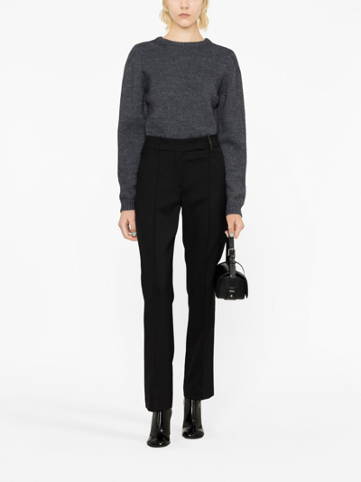Brunello Cucinelli Flannel Wool Pant With Contrast Taffetta Waist And Drawstring In Black
