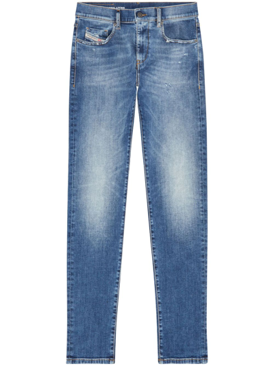 Shop Diesel 2019 D-strukt 09g32 Slim-cut Jeans In Blue
