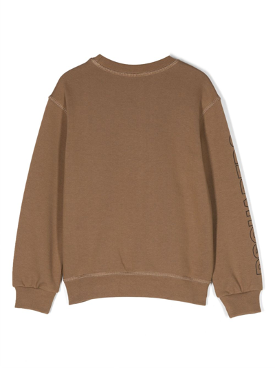 Shop Dsquared2 Logo-print Cotton Sweatshirt In Brown