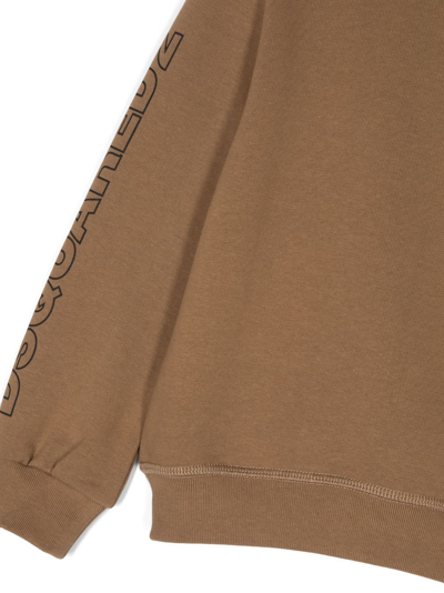 Shop Dsquared2 Logo-print Cotton Sweatshirt In Brown