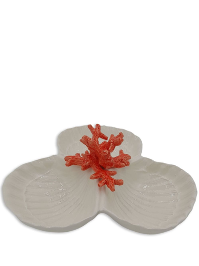 Shop Les-ottomans Coral Porcelain Starter Plate In White