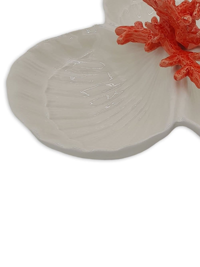Shop Les-ottomans Coral Porcelain Starter Plate In White