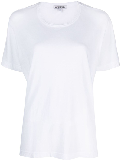 Shop Cotton Citizen Round-neck Cotton T-shirt In White