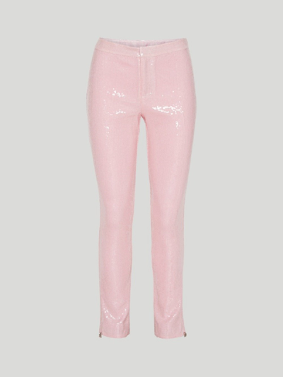 Shop Rotate Birger Christensen Tight Pants In Pink & Purple