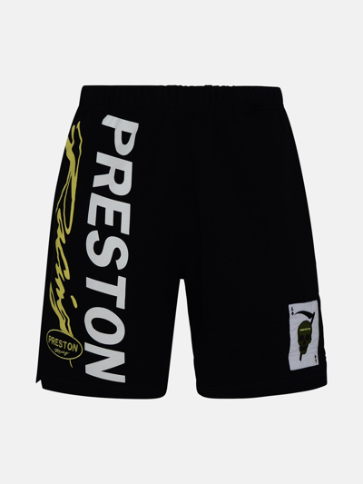 Shop Heron Preston Black Cotton Bermuda Shorts