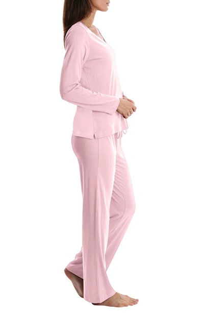 Shop Blis Long Pajamas In Blush Pink