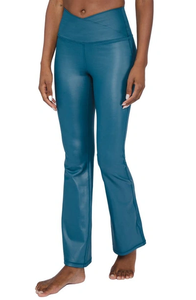 Shop 90 Degree By Reflex Interlink Flared Yoga Pants In Reflecting Pond