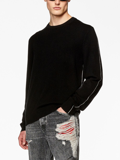 Shop Diesel K-vromo Wool-cashmere Jumper In Black