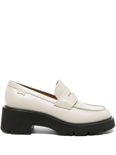 Shop Camper Milah Block-heel Loafers In Neutrals