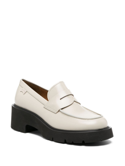 Shop Camper Milah Block-heel Loafers In Neutrals