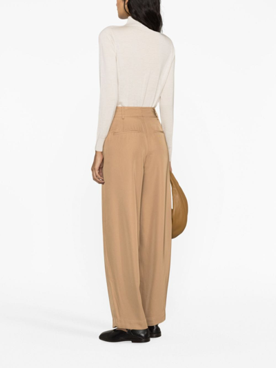 Shop By Malene Birger Piscali Mid-rise Tailored Trousers In Brown