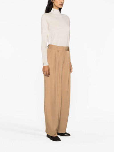 Shop By Malene Birger Piscali Mid-rise Tailored Trousers In Brown