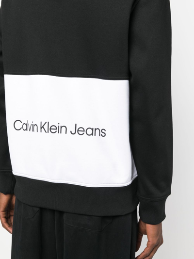 Shop Calvin Klein Logo-print Hoodie In Black