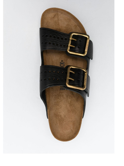 Shop Birkenstock Arizona Bold Leather Sandals In Black