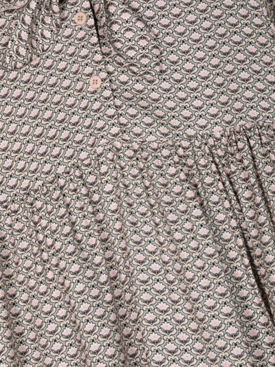 Il Gufo Monogram-pattern Dress In Neutrals