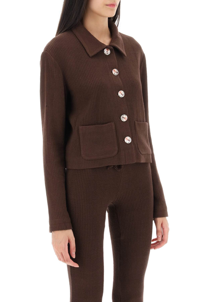 Shop Siedres Yuna Cropped Cardigan In Brown (brown)