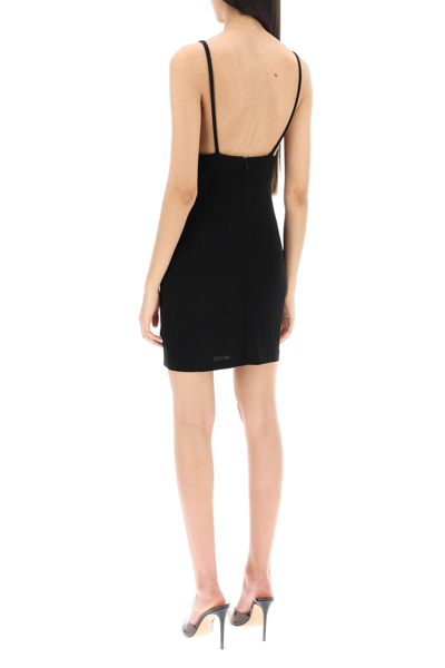 Shop Dsquared2 Sleeveless Mini Dress With Draped Neckline In Black (black)
