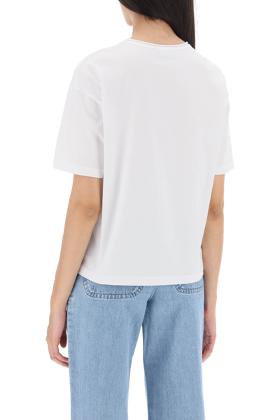 Shop Apc Carol Boxy T-shirt With Logo Print In Blanc (white)