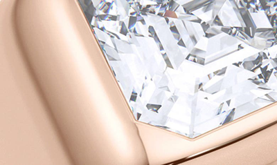 Hautecarat Asscher Cut Lab Created Diamond Signet Ring In 18k Rose Gold