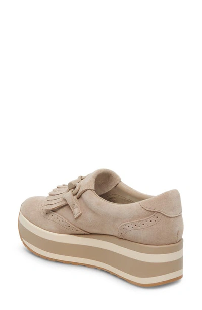 Dolce Vita Jhax Platform Sneaker In Almond Suede