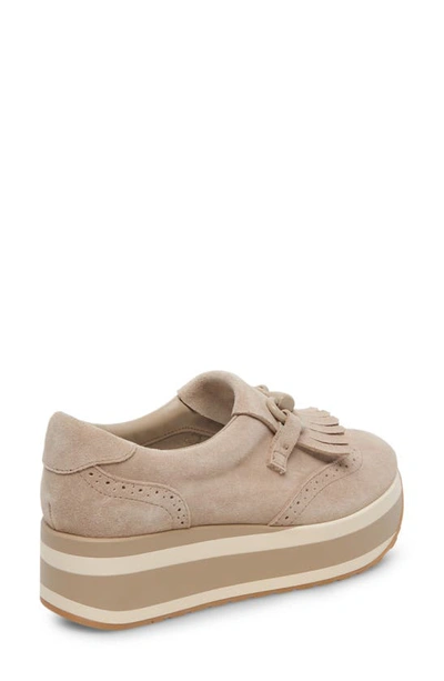 Dolce Vita Jhax Platform Sneaker In Almond Suede