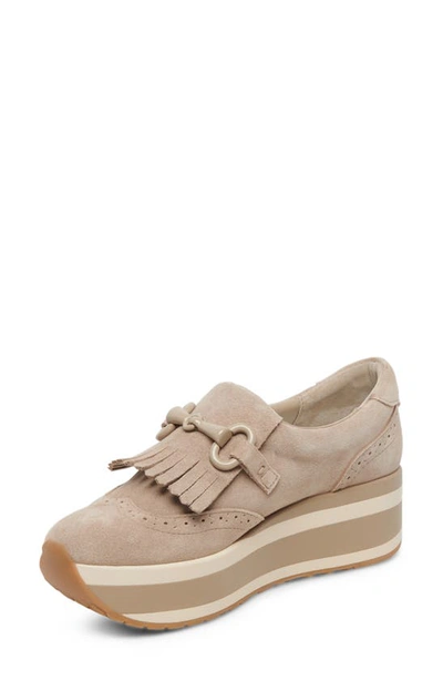Dolce Vita Jhax Platform Sneaker In Almond Suede