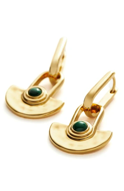 Shop Missoma Zenyu Malachite Drop Earrings In Gold