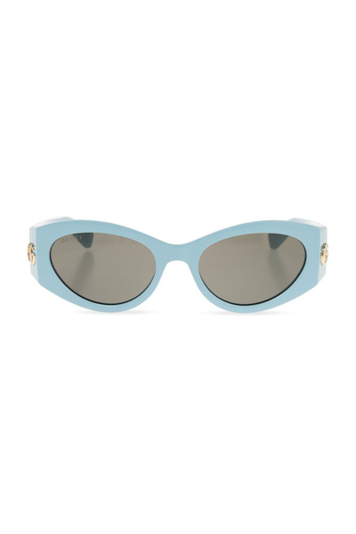 Shop Gucci Eyewear Cat In Blue