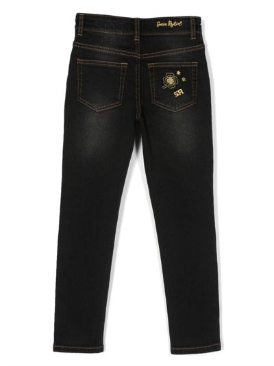 Shop Sonia Rykiel Enfant Stonewashed Straight-leg Jeans In Black