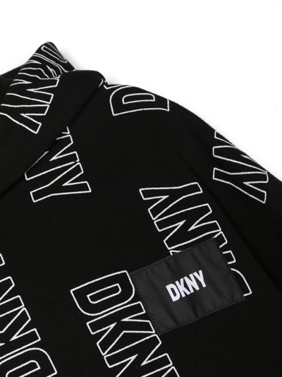 Shop Dkny Logo-print Cotton Hoodie In Black