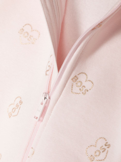 Shop Bosswear Logo-print Hooded Romper In Pink