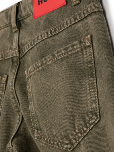 Shop Hugo Straight-leg Cotton Jeans In Green