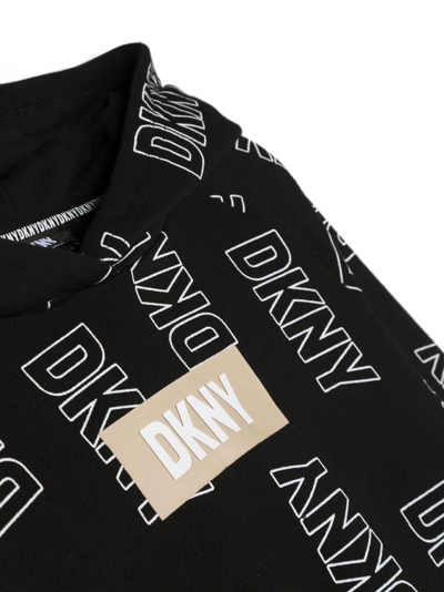 Shop Dkny Logo-print Cotton Hoodie In Black