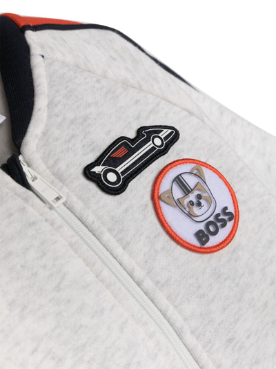Shop Bosswear Patch-detail Zip-fastening Sweatshirt In Grey