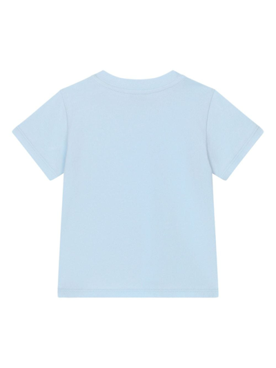 Shop Dolce & Gabbana Logo-print Cotton-jersey T-shirt In Blue