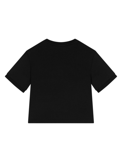 Shop Dolce & Gabbana Logo-embellished Cotton T-shirt In Black