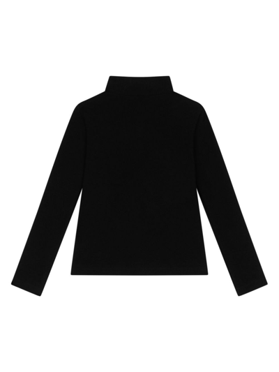 Dolce & Gabbana Logo-plaque Stretch-cotton Sweater In Black