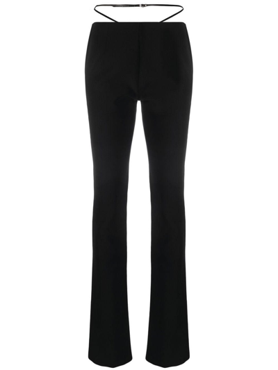 Shop Dsquared2 Black Flared Trousers With Waistband In Nero