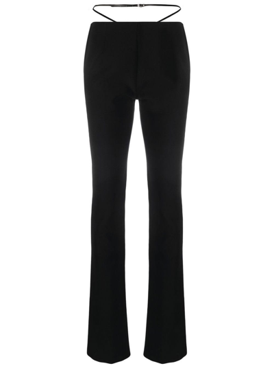 Dsquared2 Strap-detail Flared Trousers In Nero