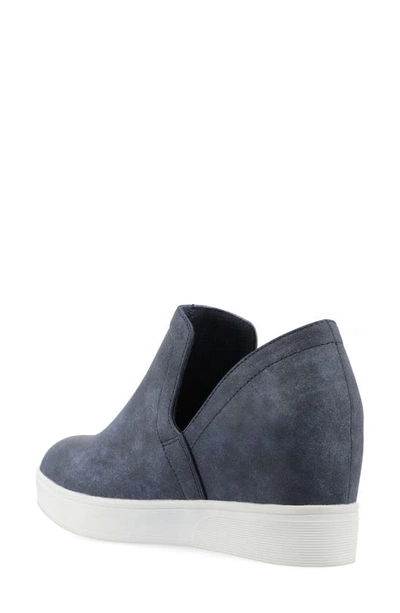 Shop Journee Collection Cardi Wedge Platform Sneaker In Blue