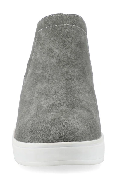 Journee Collection Collection Women's Cardi Wide Width Sneaker Wedge In Grey