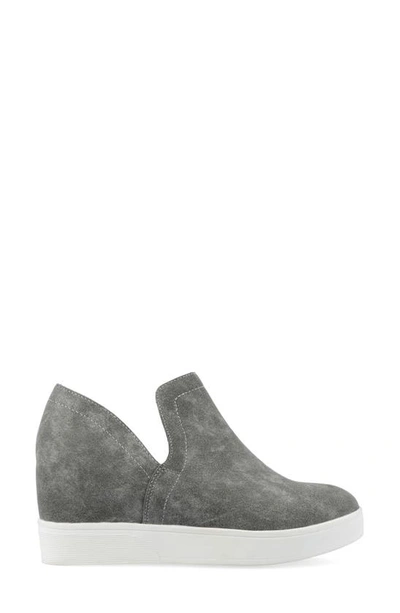 Journee Collection Collection Women's Cardi Wide Width Sneaker Wedge In Grey