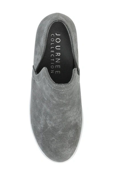 Journee Collection Collection Women's Cardi Wide Width Sneaker Wedge In Grey