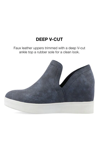 Shop Journee Collection Cardi Wedge Platform Sneaker In Blue