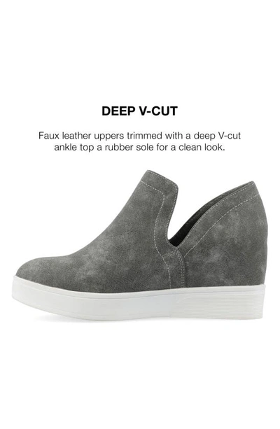 Shop Journee Collection Cardi Wedge Platform Sneaker In Grey