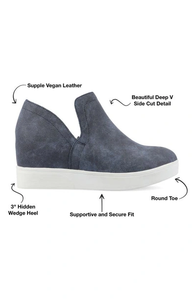 Shop Journee Collection Cardi Wedge Platform Sneaker In Blue