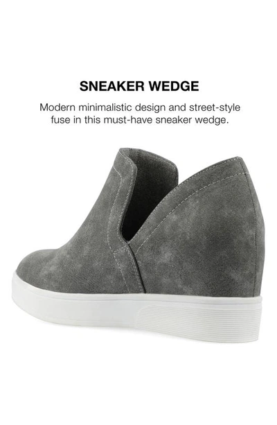 Journee Collection Collection Women's Cardi Wide Width Sneaker Wedge In Grey