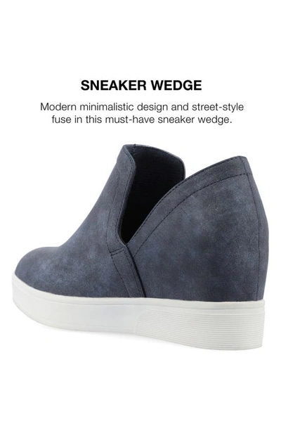 Shop Journee Collection Cardi Wedge Platform Sneaker In Blue